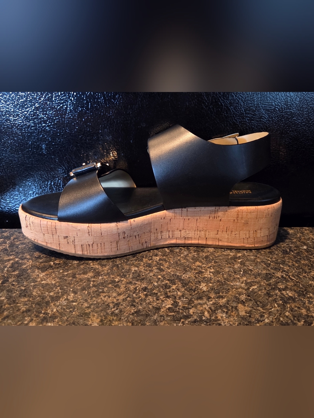 Michael Kors, Double Strap Sandals w/Gold Buckle Accents - Picture 8 of 12